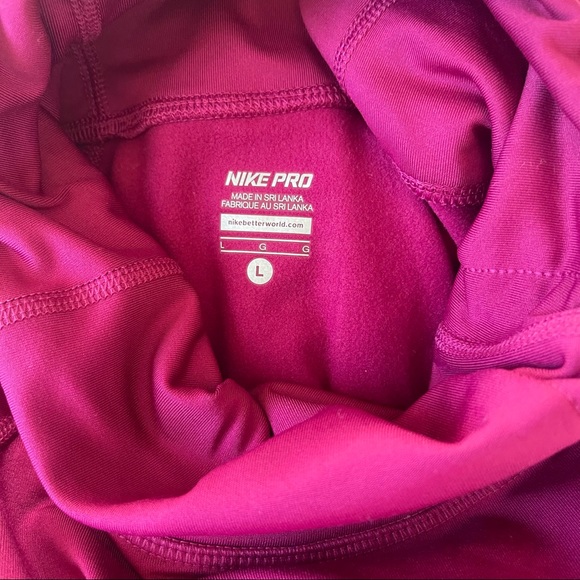 NWT NIKE PRO Dri-Fit Hyperwarm Series Side-Tie Pullover in Fuschia - Picture 7 of 8